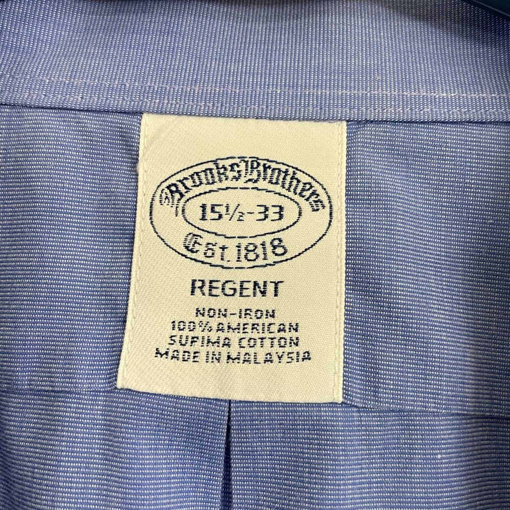 Brooks Brothers brand blue men’s dress shirt